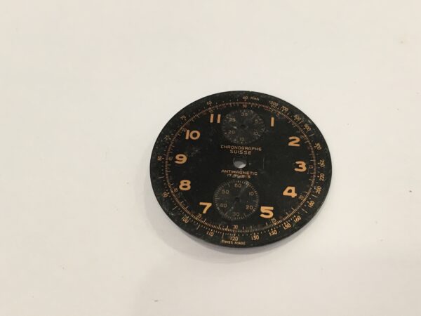 Venus 170 Military Black Chronographe Suisse dial 35 mm