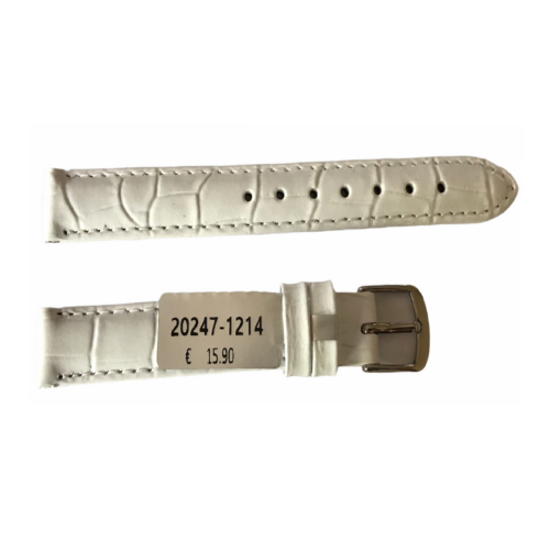 Louisiana Croco White Leather Strap For Ladies Watches 12mm