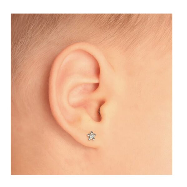 Studex Gold-Plated Baby Daisy Crystal Earrings, 3mm, 7581-6004 - Image 2