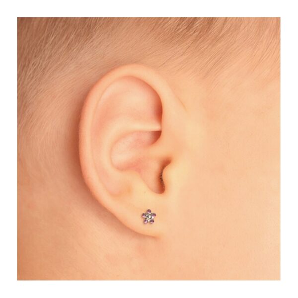 Studex Gold-Plated Baby Daisy October Rose Earrings, 3mm, 7581-6015 - Image 3