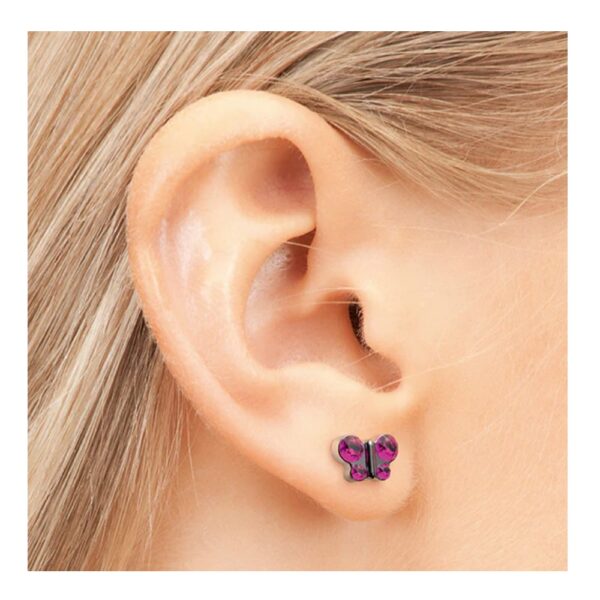 Studex steel Butterfly Rose Earrings, 8mm, 7524-2010 - Image 2