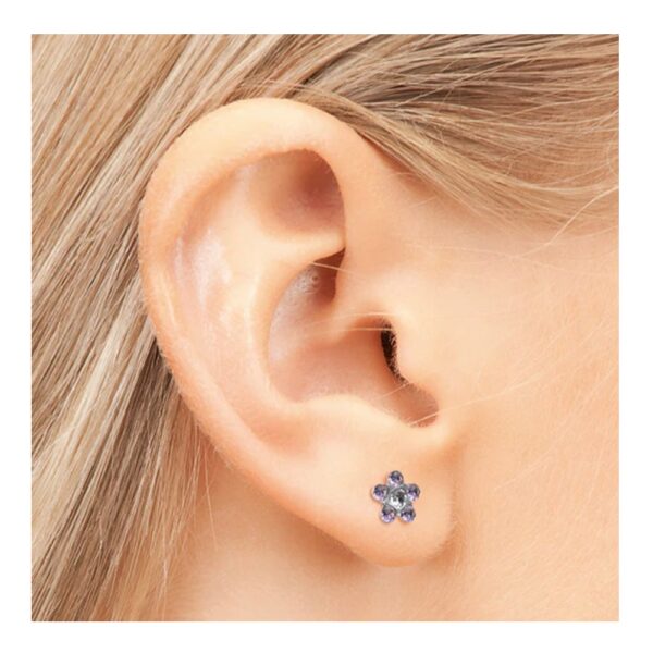 Studex steel Tanzanite April Crystal Earrings, 5mm, 7512-6284 - Image 2