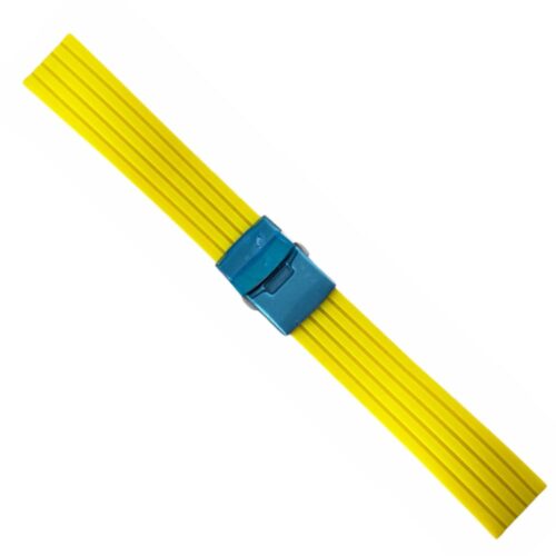 Buzzufy silicone yellow watch strap with steel clasp 22mm