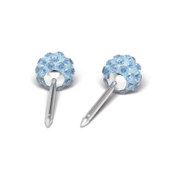 Studex silver fireball earrings with Aquamarin, 4.5mm, 7522-0303 - Image 3