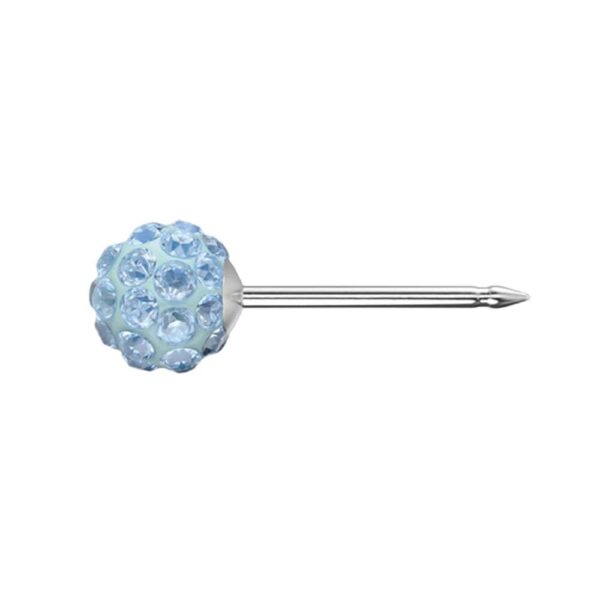 Studex silver fireball earrings with Aquamarin, 4.5mm, 7522-0303 - Image 4