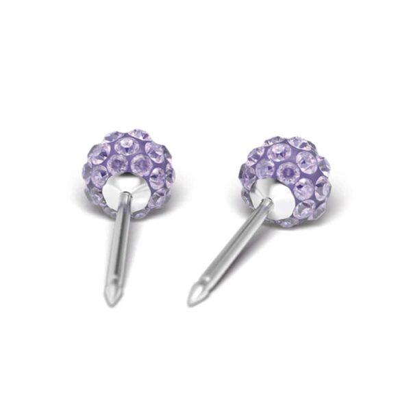 Studex silver fireball Tanzanite earrings, 4.5mm, 7522-0328 - Image 2