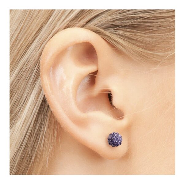 Studex silver fireball Tanzanite earrings, 4.5mm, 7522-0328 - Image 3