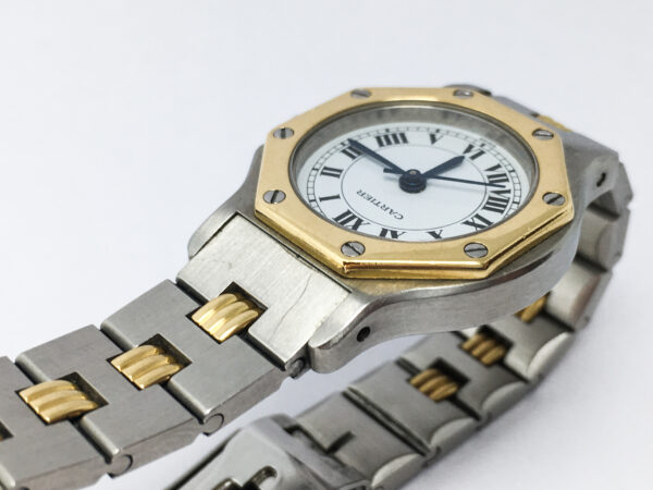 Automatic Cartier Santos Ronde Two Tone 18k Gold and SS Lady Watch - Image 6