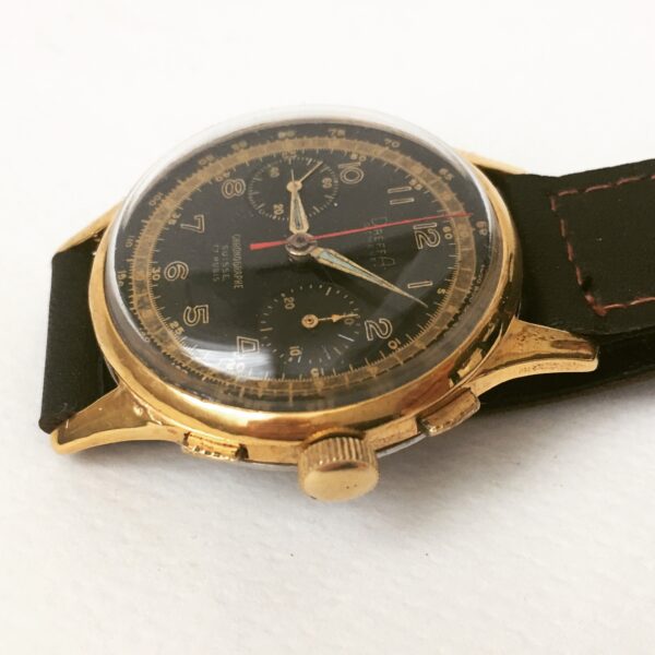 Vintage Dreffa Geneve Chronograph Men's Watch Black Dial Landeron 51 - Image 3