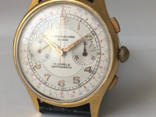 Vintage Chronographe Suisse men's watch from 1940s - Image 2