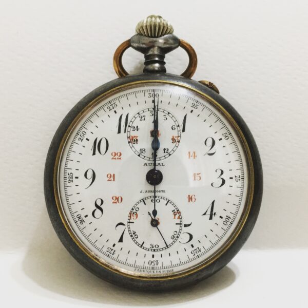 Vintage J. Auricoste Aural Chronograph Pocket Watch French - Image 15