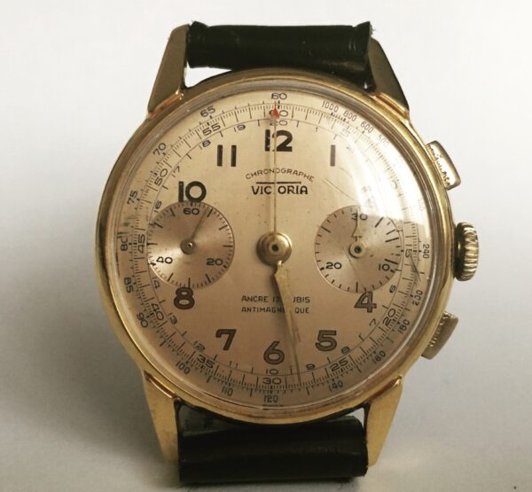 Vintage Victoria Chronograph Men's Watch Venus 188 1950s - Image 8
