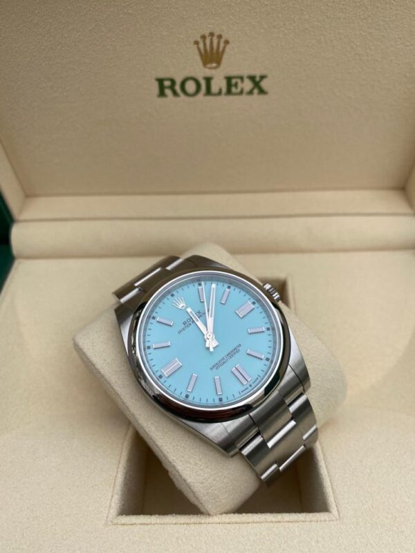 New Rolex 124300 Oyster Perpetual watch 41mm turquoise blue dial - Image 4