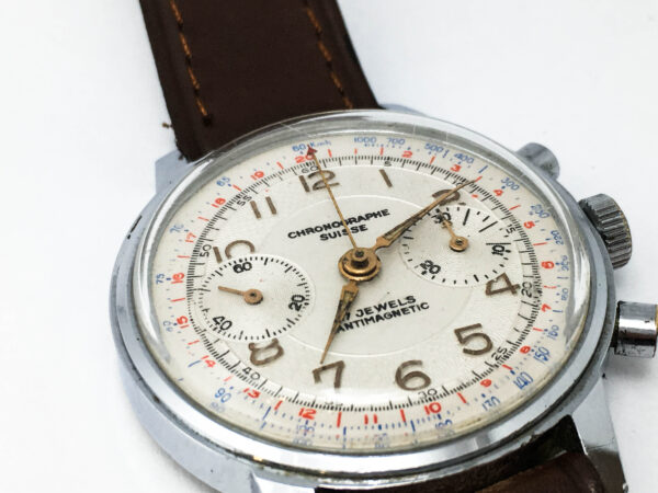 Vintage Chronographe Suisse Men's Watch Venus 188 1950s - Image 7