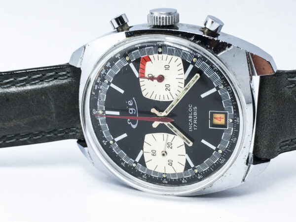 Vintage Elge Chronograph Men's Watch Panda Dial Valjoux 7734 - Image 2