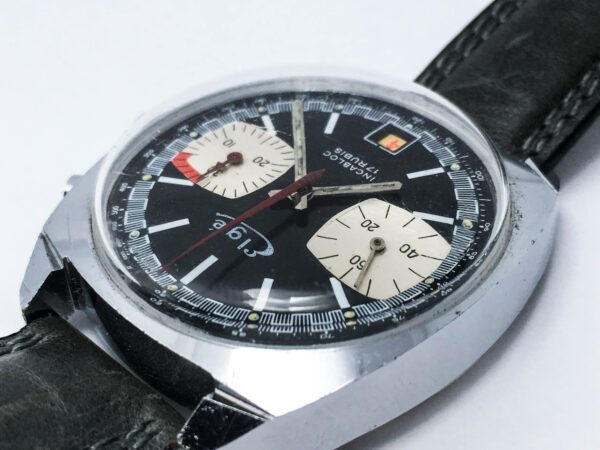 Vintage Elge Chronograph Men's Watch Panda Dial Valjoux 7734 - Image 8