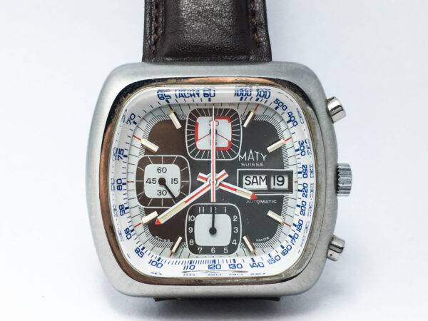Vintage Maty Suisse Automatic Chronograph Men's Watch Valjoux 7750 42mm - Image 2