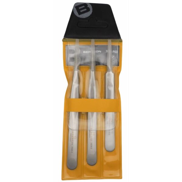 Bergeon 7024-P03 set of 3 non magnetic watchmaker tweezers - Image 4