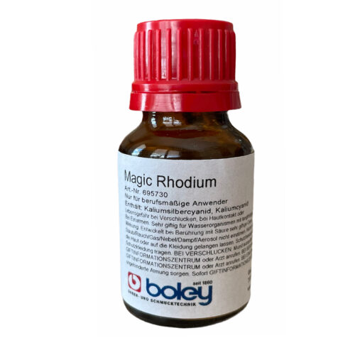 Boley Magic-Rhodium serves for the repair of rhodium-plated surfaces 15 ml