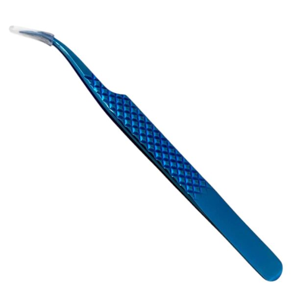 Buzzufy C13 curved blue tweezer, non-magnetic for watchmakers and jewellers, 125mm - Image 2