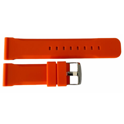Buzzufy silicone orange chrono watch strap 18mm