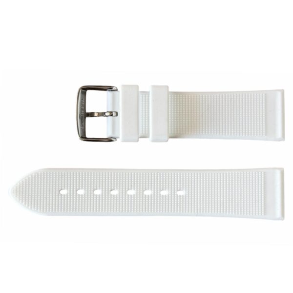 Buzzufy silicone strap watch, white, 22mm with stainless steel buckle - Image 2