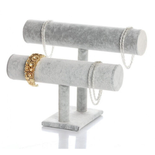 Display stand for jewelry bracelets gray