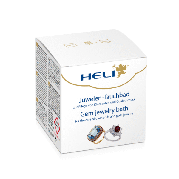 Heli gem jewelry bath with rinsing basket and cleaning cloth, jeweler's packaging, 150 ml