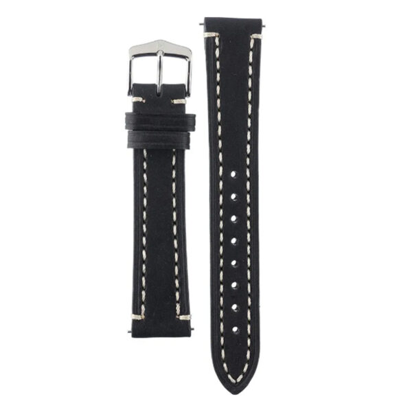 Hirsch Liberty Artisan L black calf leather watch strap 18 mm 10900250-2-18 - Image 2