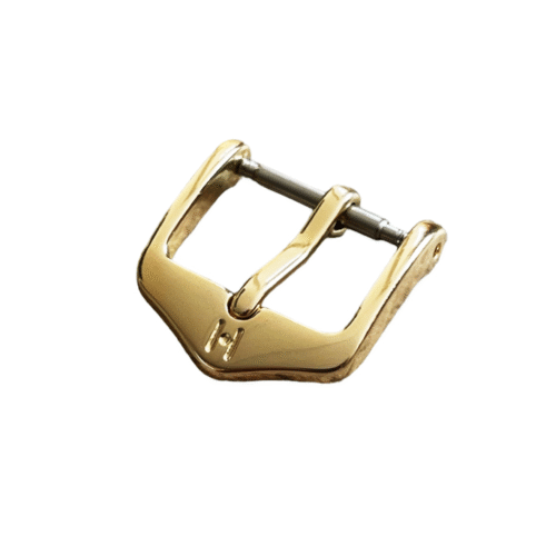 Hirsch Traditional yellow gold stainless steel buckle for watch strap 18 mm