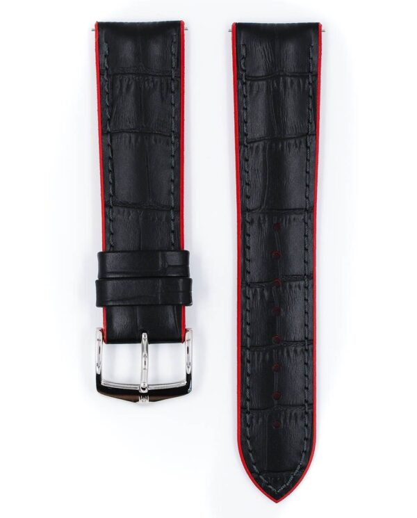 Hirsch watch leather strap Andy L red 20mm alligator embossing 0922028050-2-20 - Image 3