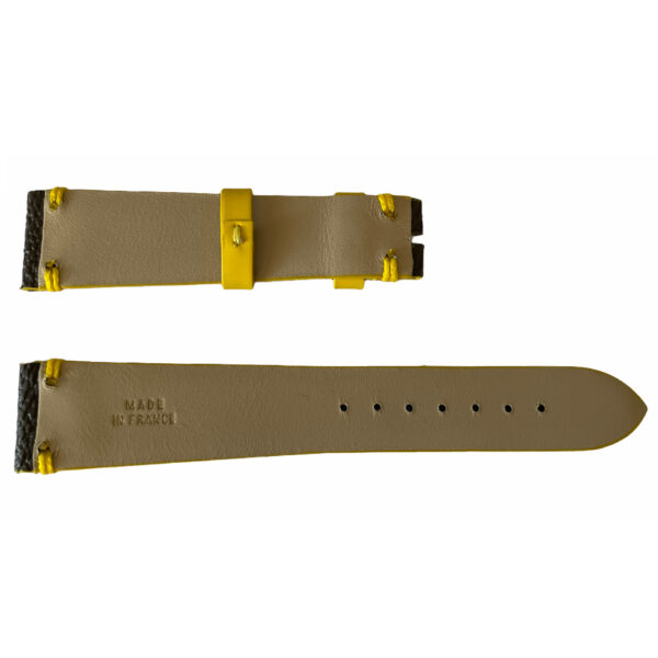 Louis Vuitton monogram leather strap for watches brown & yellow 20mm - Image 2