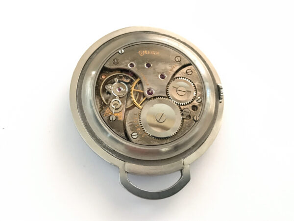 Military Omega pocket watch with frame and two tone dial - Image 10