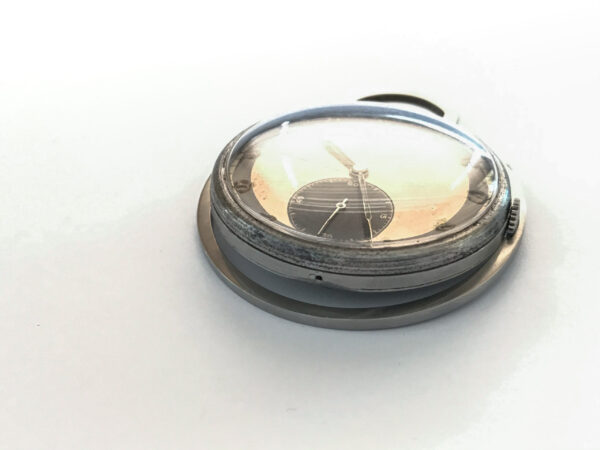 Military Omega pocket watch with frame and two tone dial - Image 6