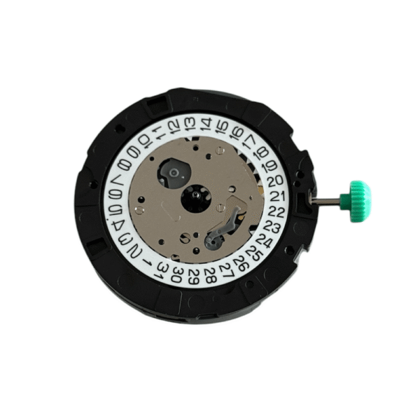 Miyota 0S20 13 1/2 quartz chronograph movement with date at the 4 o'clock position