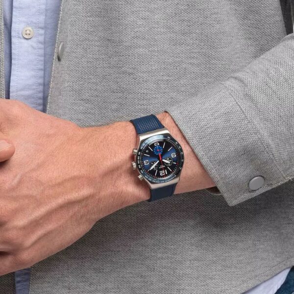 New blue silicone strap for Swatch watch AYV2454 - Image 4