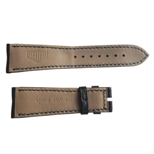 New Heuer Carrera alligator dark grey leather strap 22mm - Image 2