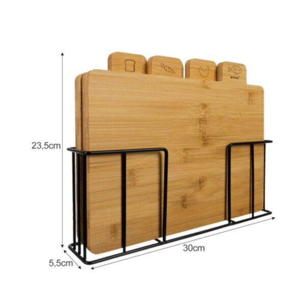 Bamboo chopping board - 4 pcs - Image 5