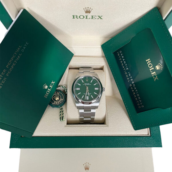 New Rolex 124300 Oyster Perpetual men's watch with green dial full set 2022 41mm - Image 2