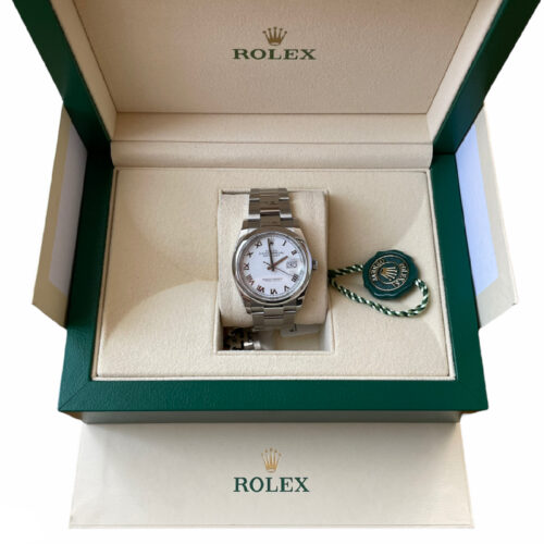 New Rolex Datejust 126200 white roman dial full set 2021