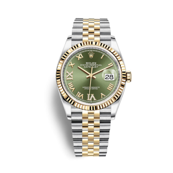New Rolex Datejust 126233 green roman dial with diamonds 2022 36mm