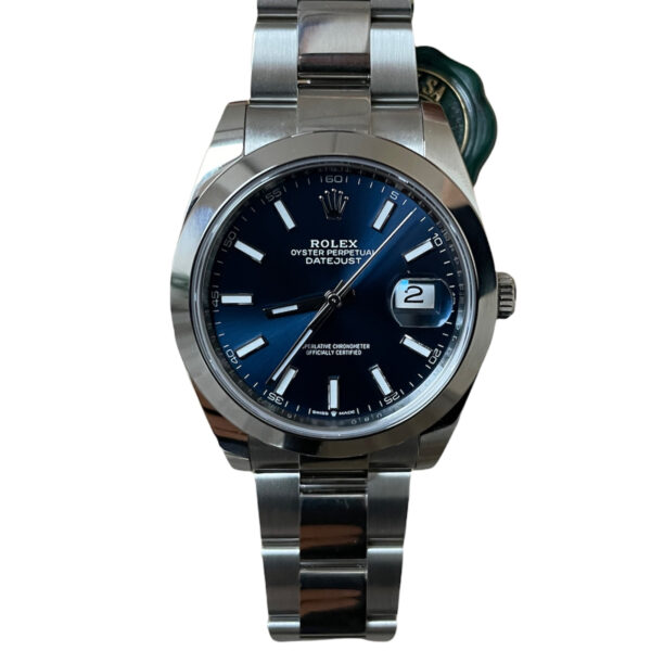 New Rolex Datejust 126300 smooth bezel blue dial 41mm 2021