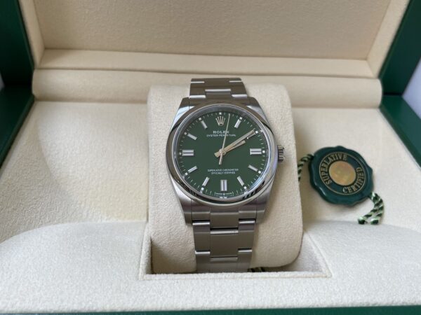New Rolex Oyster Perpetual 126000 green dial watch 2021 36mm - Image 2
