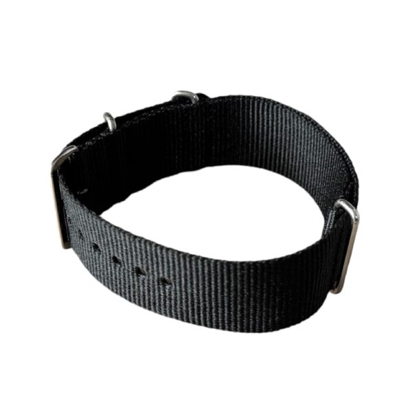 Nylon watch NATO strap black, 18mm - Image 2
