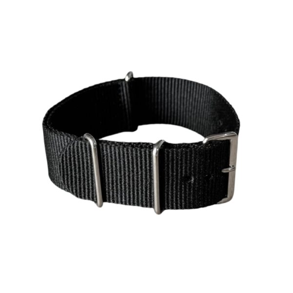 Nylon watch NATO strap black, 20mm