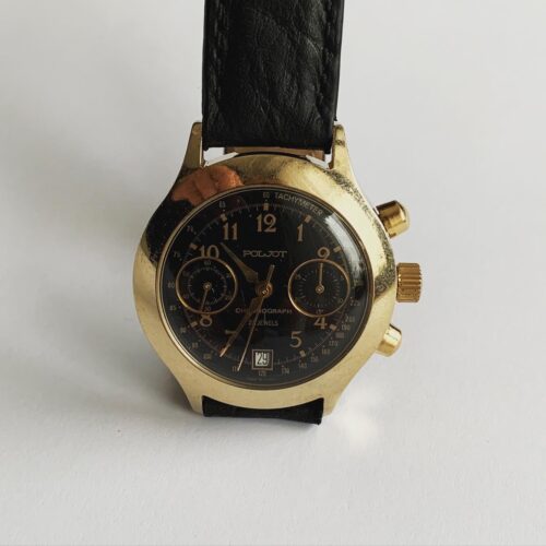 Poljot Chronograph watch 3133 black dial men watch 23 jewels