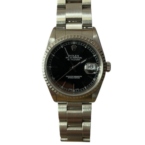 Rolex Datejust 16220 black dial automatic men's watch