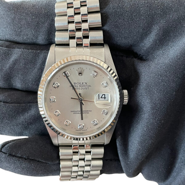 Rolex Datejust 16234 factory diamond dial white gold watch 36mm - Image 5