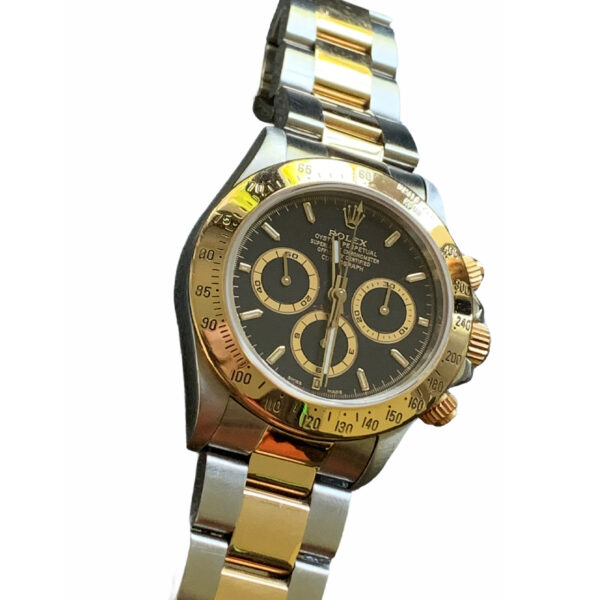 Rolex Daytona 16523 stainless steel and gold watch black dial Zenith 1997 with box - Image 4