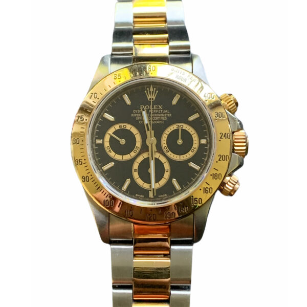 Rolex Daytona 16523 stainless steel and gold watch black dial Zenith 1997 with box